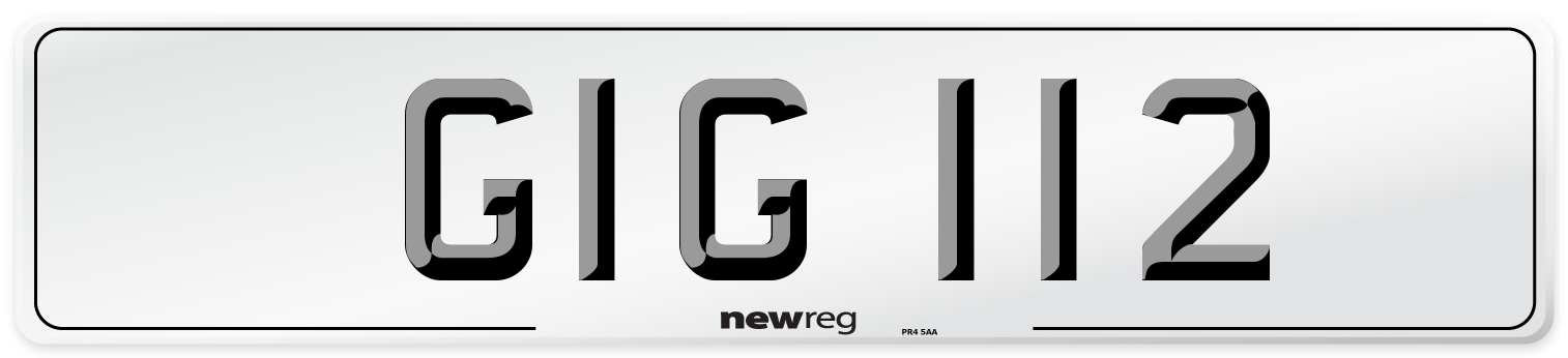 GIG 112 Number Plate from New Reg
